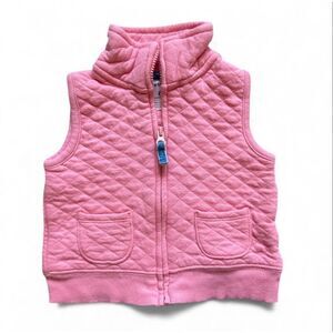 Baby Girls Carters Pink Quilted Full Zip Sleeveless Vest - Sz 6 mo